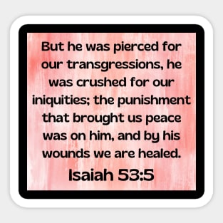 Bible Verse Isaiah 53:5 Sticker